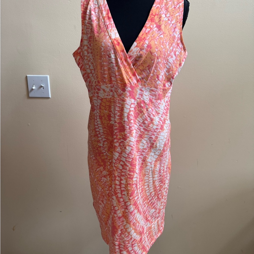Calvin Klein Jeans Orange and Pink Midi Dress
